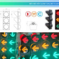 ĐÈN MŨI TÊN XANH VÀNG ĐỎ 72LED D300